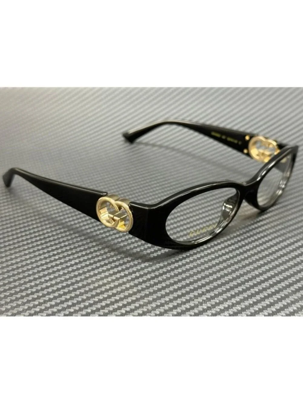 New Gucci Women Black Gold Eyeglasses 52-15-135
